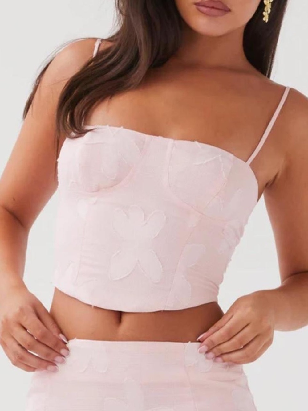 Peppermayo Best Love Pink Lace Up Top